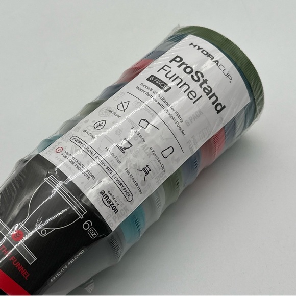 Hydra ProStand Funnels w/Stand to Fill Water Bottles with Protein Powder 6-Pack - Picture 4 of 4